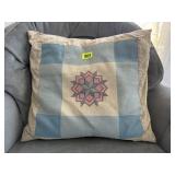 Needlepoint throw pillow