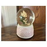 Rose musical snow globe