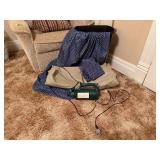 Hamper, air mattress, pump