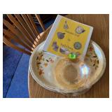 Hall Jewel Tea metal tray, amber dish, collector