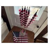 Vase of handheld American flags