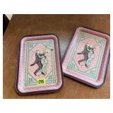 Ballroom dancing advertising trays (2)for 1983