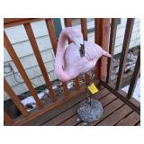 Garden flamingo statue, needs TLC