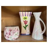Floral pot, vases (3)