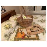 Cutting board, wrought iron hangers, fall