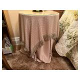 Round side table, tablecloths