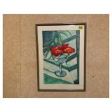 Vintage tropical floral painting