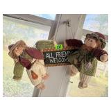 All Friends Welcome plush wall hanging
