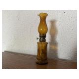 Vintage amber oil lamp