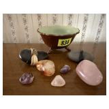 Pottery bowl of stones