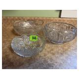 Crystal serving bowls (3)