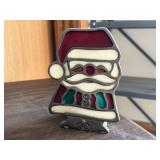 Stained glass Santa Claus tea light candleholder
