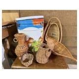Boho baskets, kettle, vase, wall pockets