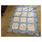 Embroidered baby quilt top