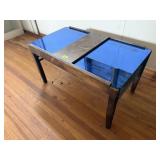 Mid century modern smoky glass top coffee