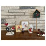 Cardinal snowglove, candle, pictures, decor