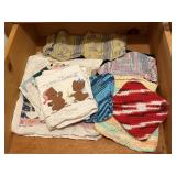 Vintage pillowcases, linens, potholders
