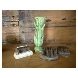 Tulip bud vase, antique floral frogs