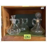 Glass cruets (3),