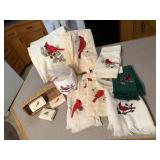 Cardinal towels, soap, embroidered tissue