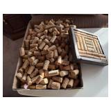 Box of wine corks, trivets