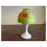 Green & milk glass fairy lamp