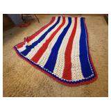 Red, white & blue afghan