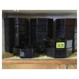 Black octagon bowls (18)made in France