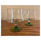 Green stemware (2)