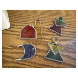 Angel, fish, barn stained glass sun catchers (4)