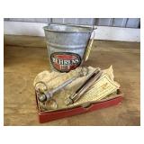 Behrens pail, livestock syringe