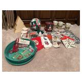 Christmas mugs, hand towels, placemats, crafts