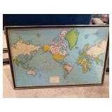 The World Travels framed map
