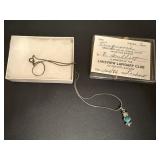 Turquoise owl pendant