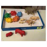 Box of toy elephants