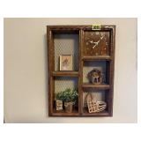 Clock wall curio, contents included