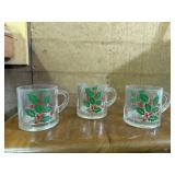 Holiday glass mugs (3)