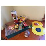 Kids records, playing cards, Howdy Doody barette