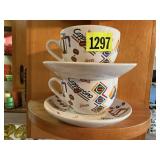 Cappuccino mugs, saucers