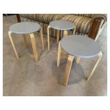 Round side tables, 3 piece set