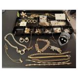 Gold costume jewelry, NOS earrings