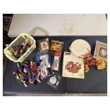 Needlepoint kits, embroidery floss