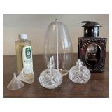 Oil lamps, lantern, oil, funnels