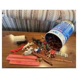 Wood Logs construction set, farm toys