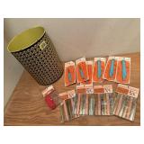 Bin, NOW seam rippers, tracing wheel, hemmers