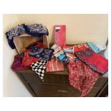 Box of scarves, bandanas