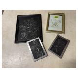 Framed needlepoint artwork (4)