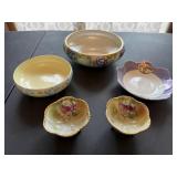 Hand painted Nippon, assorted antique dishes