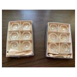Bohemian crystal salters, 2 sets of 6
