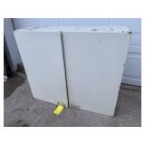 White metal storage cabinet